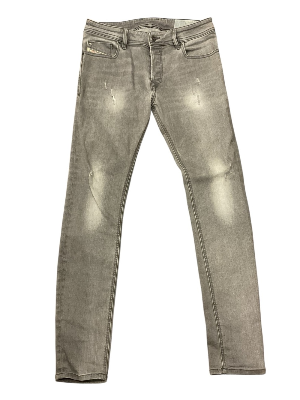 Diesel Troxer Men’s Grey Distressed Slim Skinny Jeans